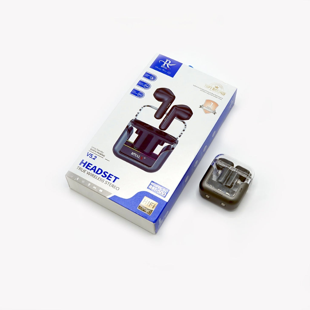 RBT-500 RGB Earbuds | Wireless Bluetooth 5.2, Quick Pairing Royalx